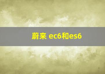 蔚来 ec6和es6